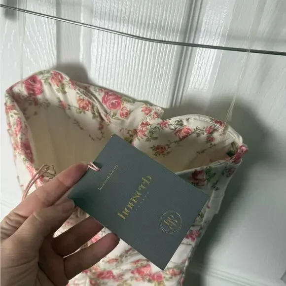 House of CB Jasmine Rose Print Draped Corset Dress XS - Picture 12 of 13